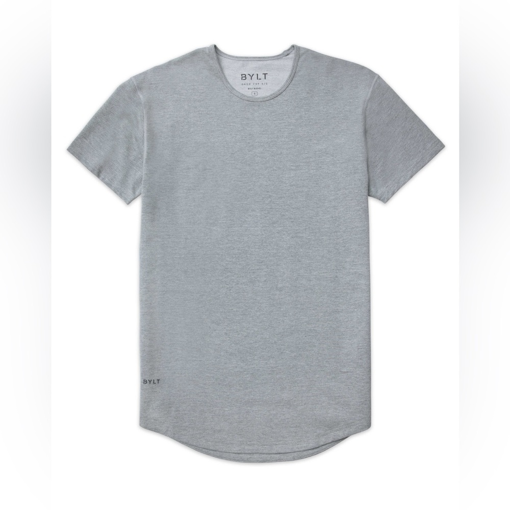 Bylt Men’s Drop Cut T Shirt Heathered-Gray Size Fits Like A Large